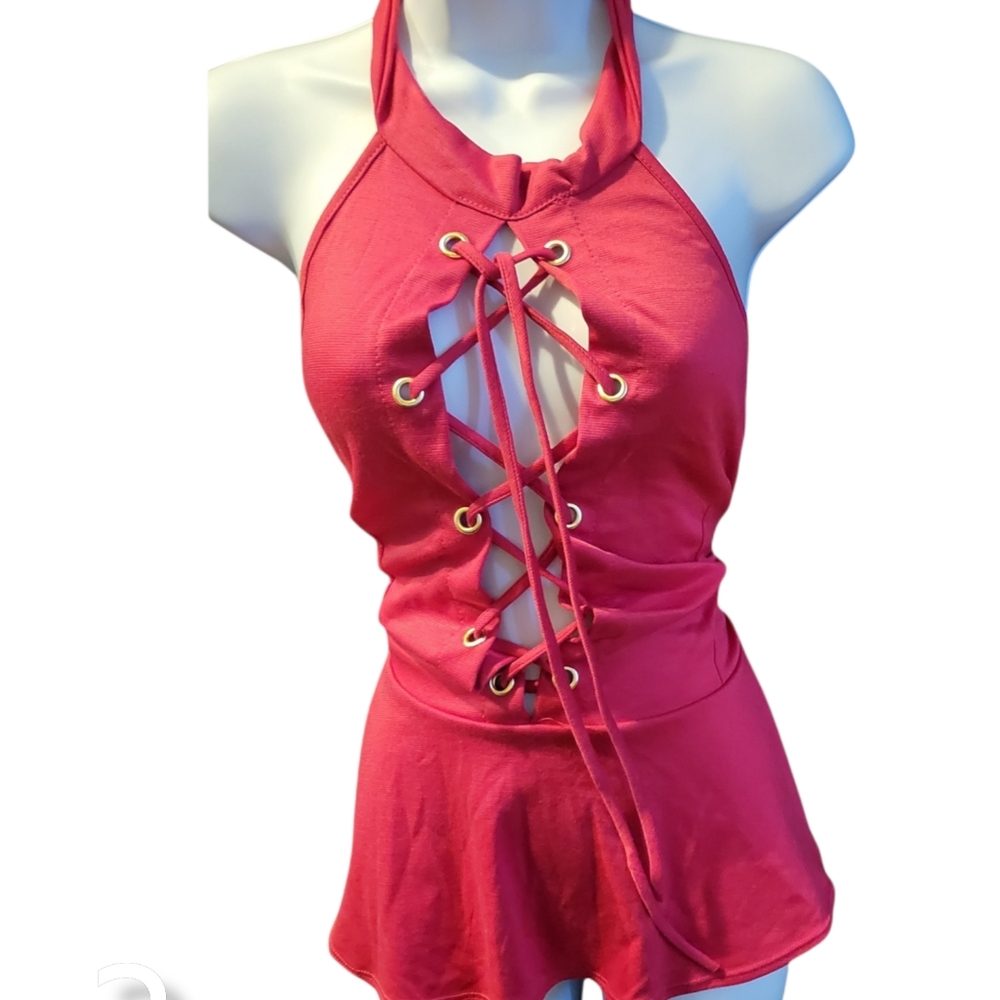 New with tag Junior size xxl top red halter top shirt